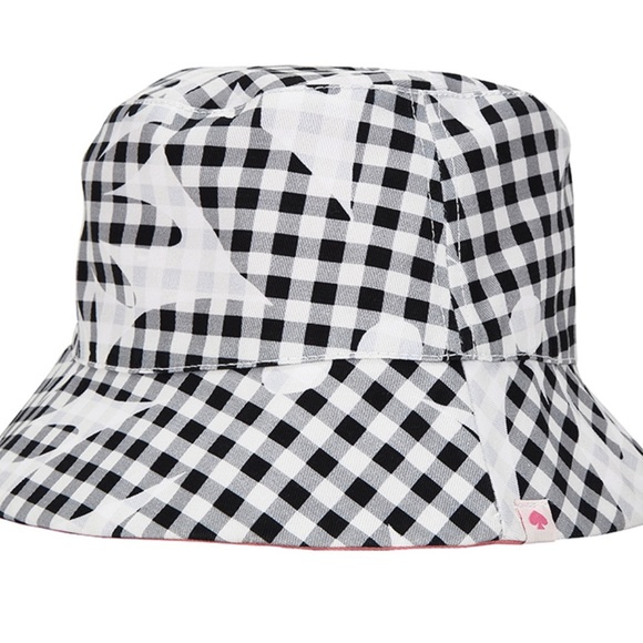 KATE SPADE NEW YORK Daisy Gingham Reversible Bucket Hat - Picture 2 of 10